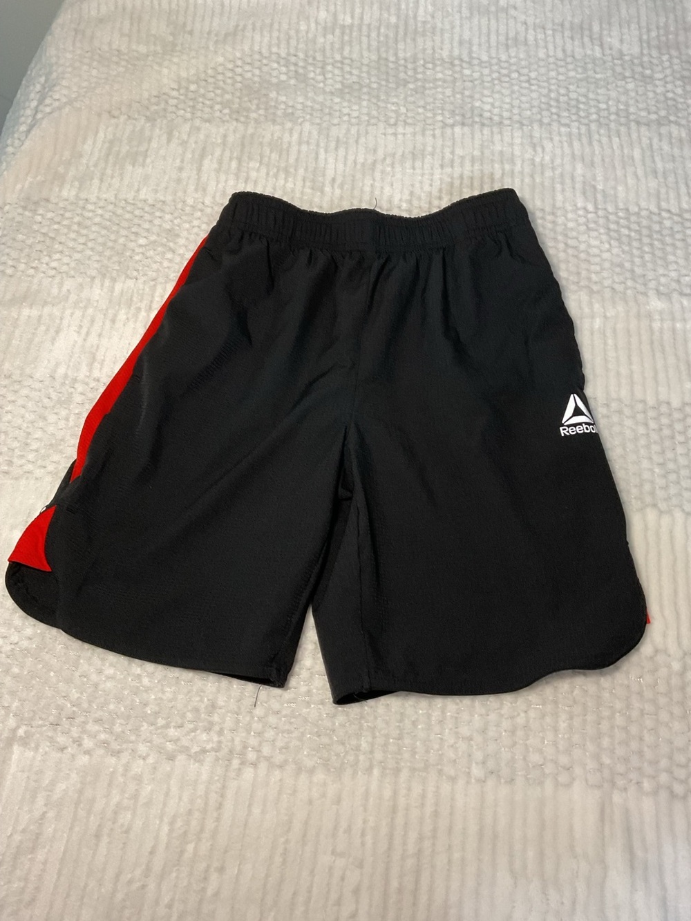 Reebok Black Athletic Shorts with Red Side Accents